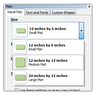 mat sizes