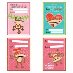 Monkey Around Valentine Cards - PR