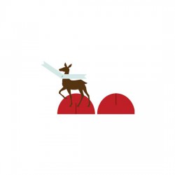 Blooming Christmas Deer Placecard Holder - CP