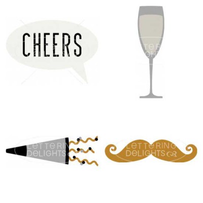 Kiss the Year Goodbye Photo Props - CS