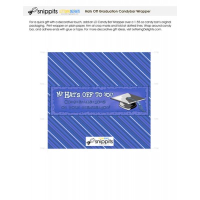 Hats Off Graduation Blue - Candy Bar Wrapper - PR