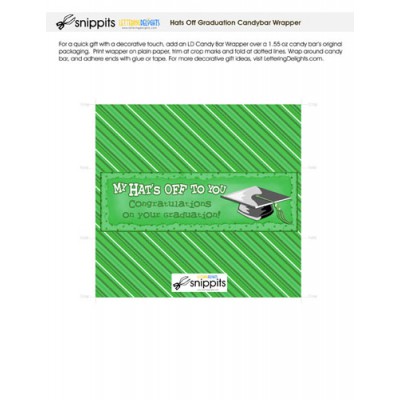 Hats Off Graduation Green - Candy Bar Wrapper - PR