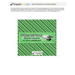 Hats Off Graduation Green Black White - Candy Bar Wrapper - PR