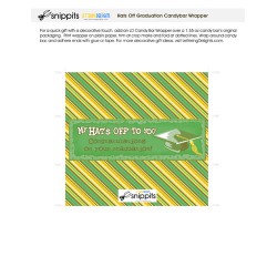 Hats Off Graduation Green Gold - Candy Bar Wrapper - PR