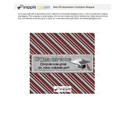 Hats Off Graduation Maroon Silver - Candy Bar Wrapper - PR