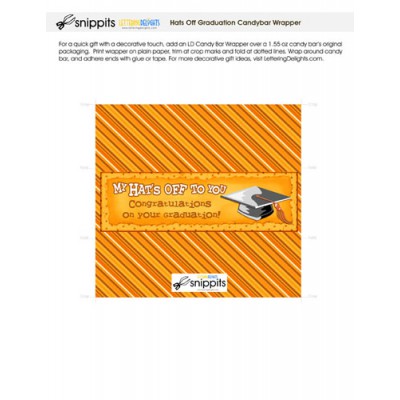 Hats Off Graduation Orange - Candy Bar Wrapper - PR