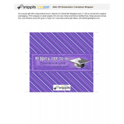 Hats Off Graduation Purple - Candy Bar Wrapper - PR