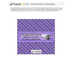 Hats Off Graduation Purple Black White - Candy Bar Wrapper - PR