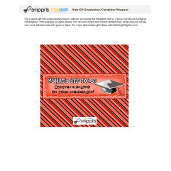 Hats Off Graduation Red Black White - Candy Bar Wrapper - PR