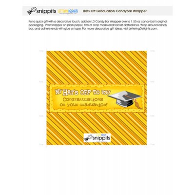 Hats Off Graduation Yellow - Candy Bar Wrapper - PR