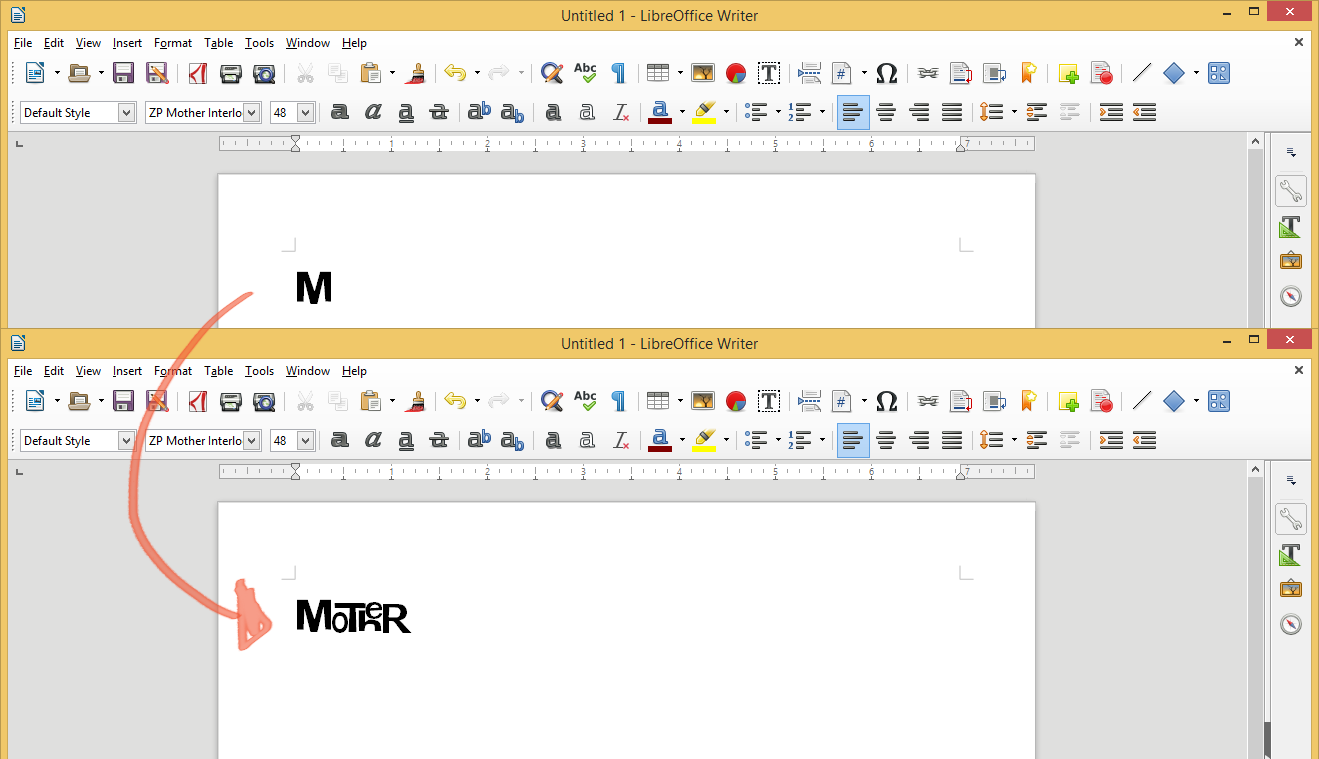 How to Use Ligatures in Open Type Font with Windows Character Map
