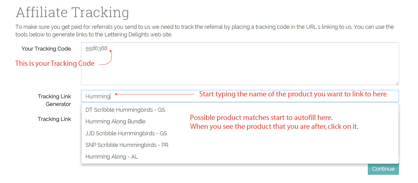 affiliate tracking code