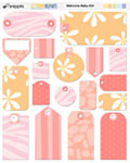 Welcome Baby - Girl Tags