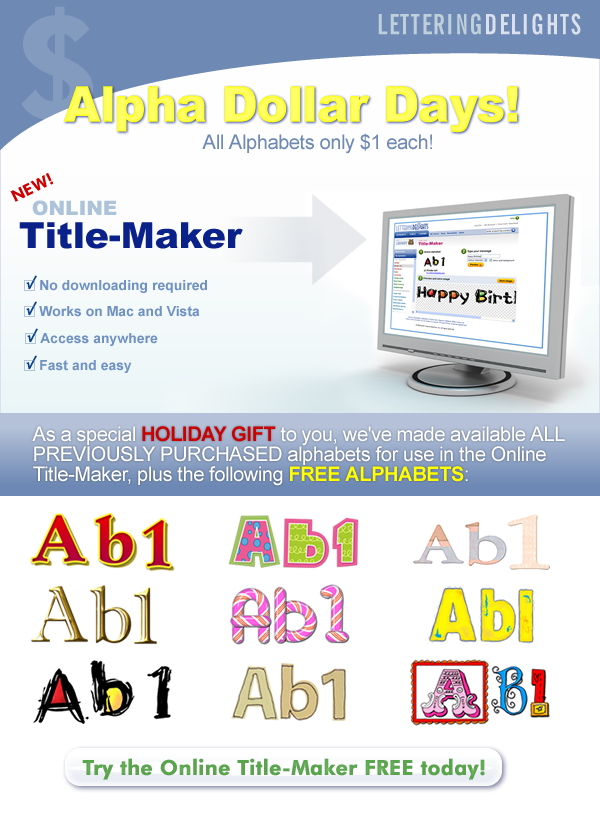 Dollar Days & New Online Title Maker
