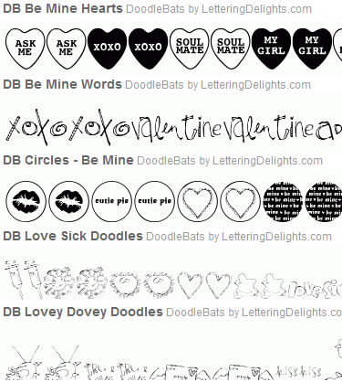 Be Mine DoodleBat Fonts Bundle