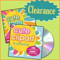 Cute Clipart and Lettering & 350 Fonts CD Combo